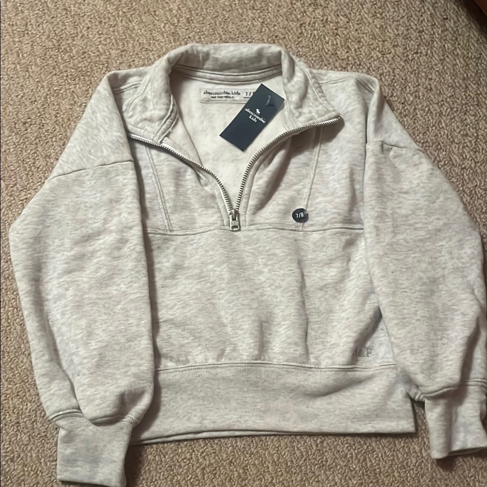 Abercrombie Kids Gray Zip Up Top with Relaxed Fit